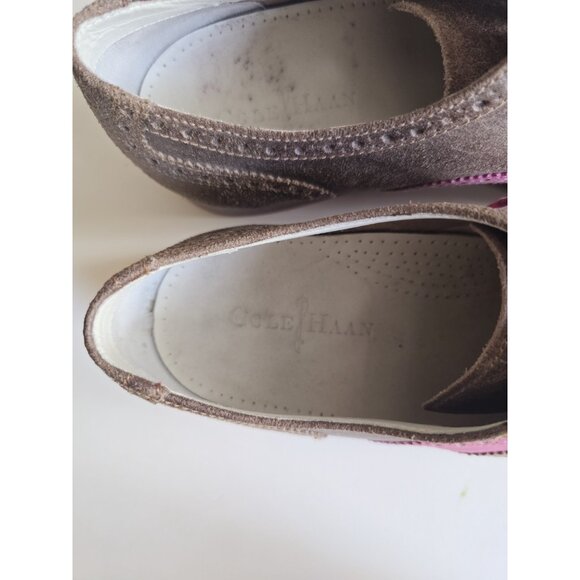 Cole Haan Colton Pink Taupe Brown Wingtip Brogue Oxford Mens Dress Shoes 11.5 - Picture 10 of 13
